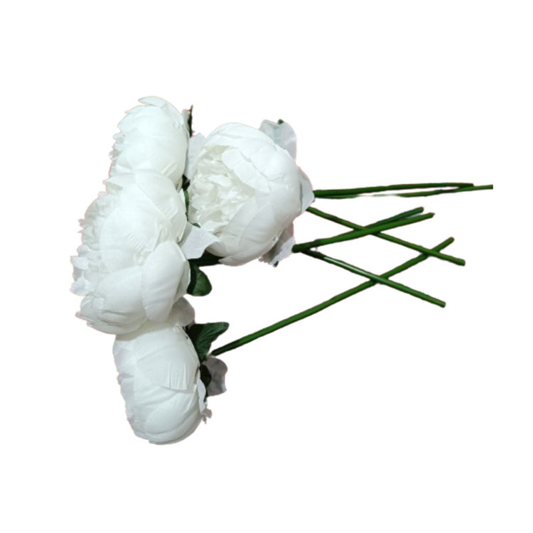 دسته گل مصنوعی مدل پیونی سفید بزرگ