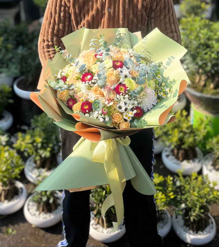 دسته گل ترکیبی رز و داوودی