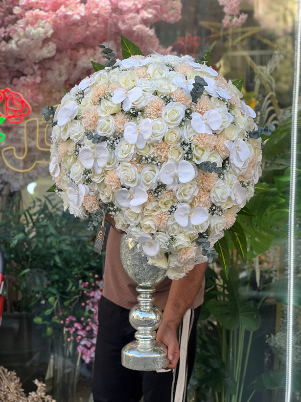 جام گل مصنوعی رز و ارکیده (مخصوص خواستگاری)