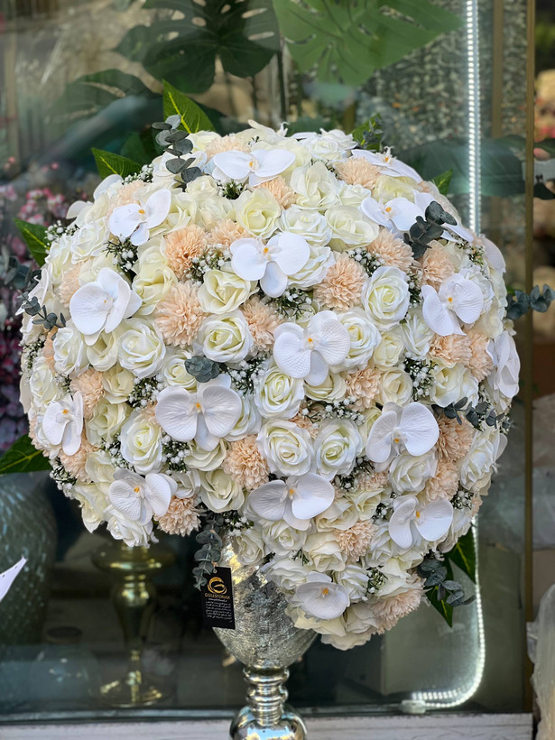 جام گل مصنوعی رز و ارکیده (مخصوص خواستگاری)