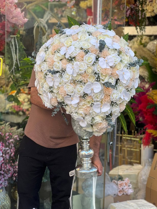 جام گل مصنوعی رز و ارکیده (مخصوص خواستگاری)
