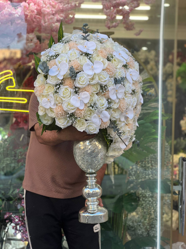 جام گل مصنوعی رز و ارکیده (مخصوص خواستگاری)