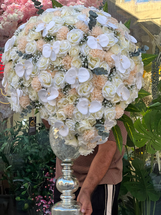 جام گل مصنوعی رز و ارکیده (مخصوص خواستگاری)