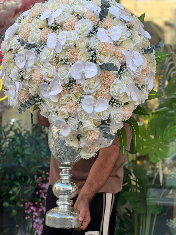جام گل مصنوعی رز و ارکیده (مخصوص خواستگاری)