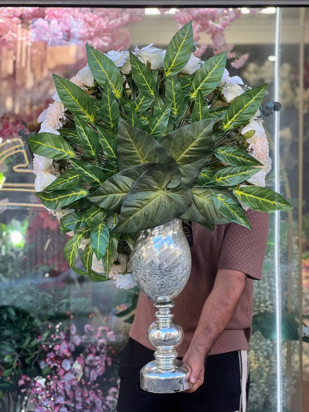 جام گل مصنوعی رز و ارکیده (مخصوص خواستگاری)