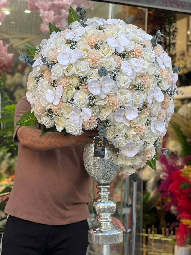 جام گل مصنوعی رز و ارکیده (مخصوص خواستگاری)