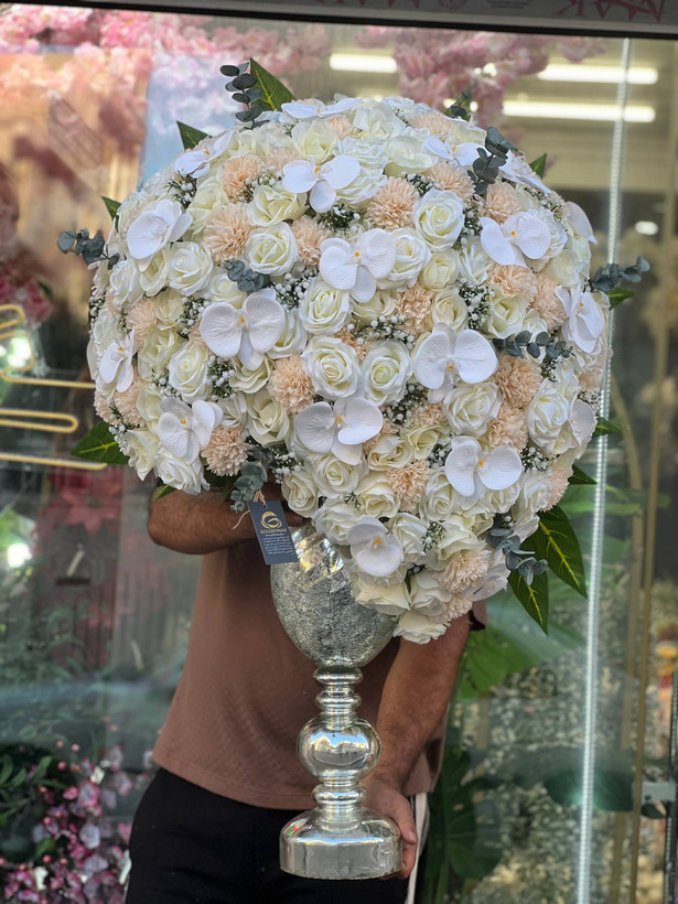 جام گل مصنوعی رز و ارکیده (مخصوص خواستگاری)