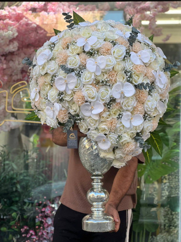 جام گل مصنوعی رز و ارکیده (مخصوص خواستگاری)
