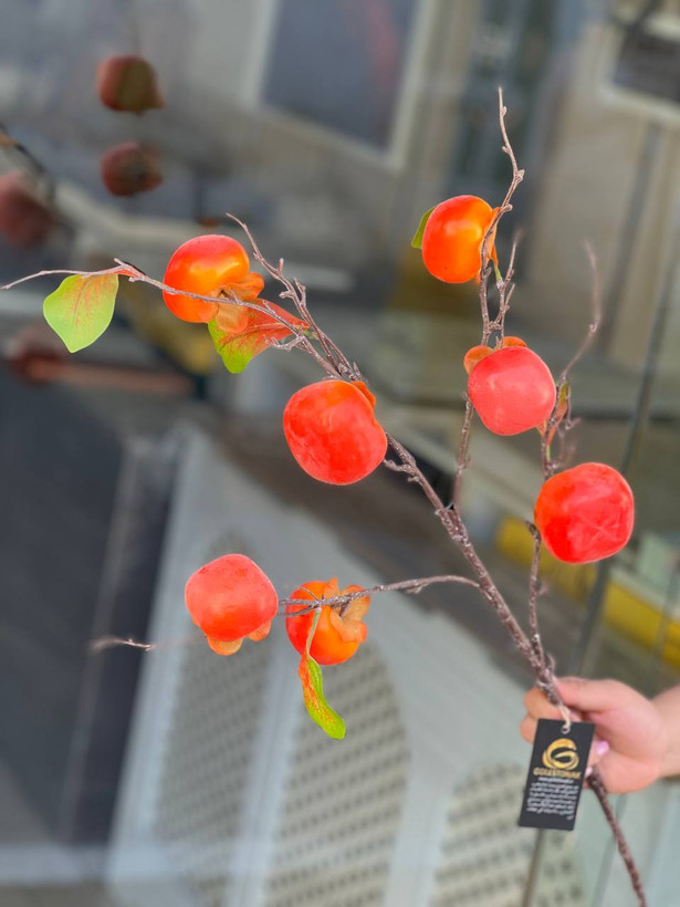 شاخه خرمالو7میوه وارداتی به همراه برگ ارتفاع 95