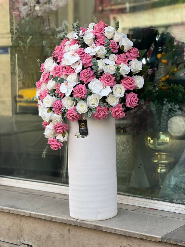 جام گل مصنوعی رز و ارکیده وارداتی (مخصوص خواستگاری)
